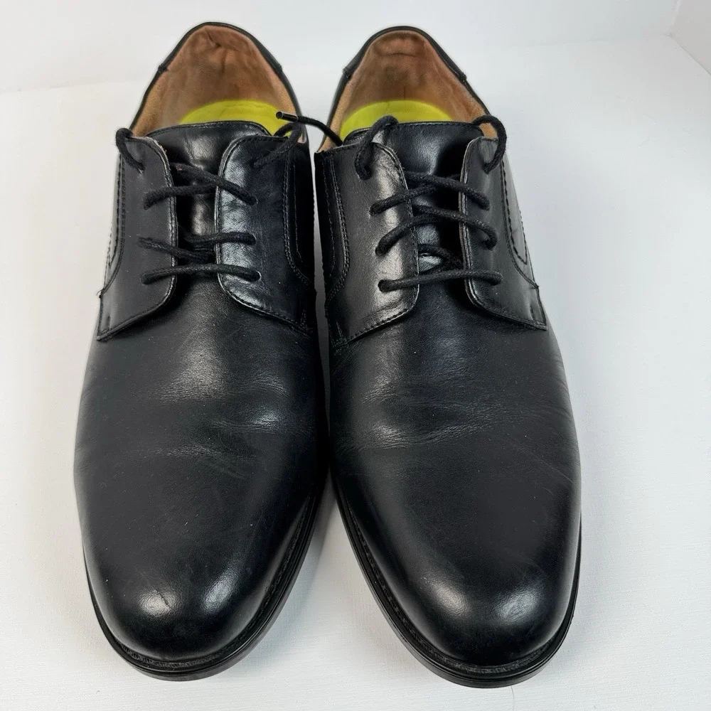 Florsheim Oxford Shoes Men's US 9.5D Black Leather Plain Toe Lace Up
